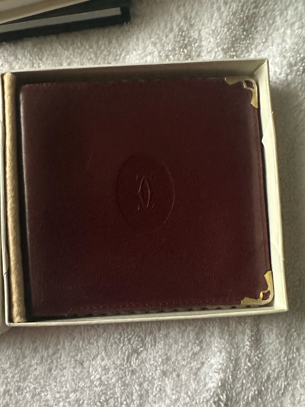 Vintage Cartier Must de Cartier Burgundy Leather Bi-fold Wallet Full Set - Picture 2 of 10
